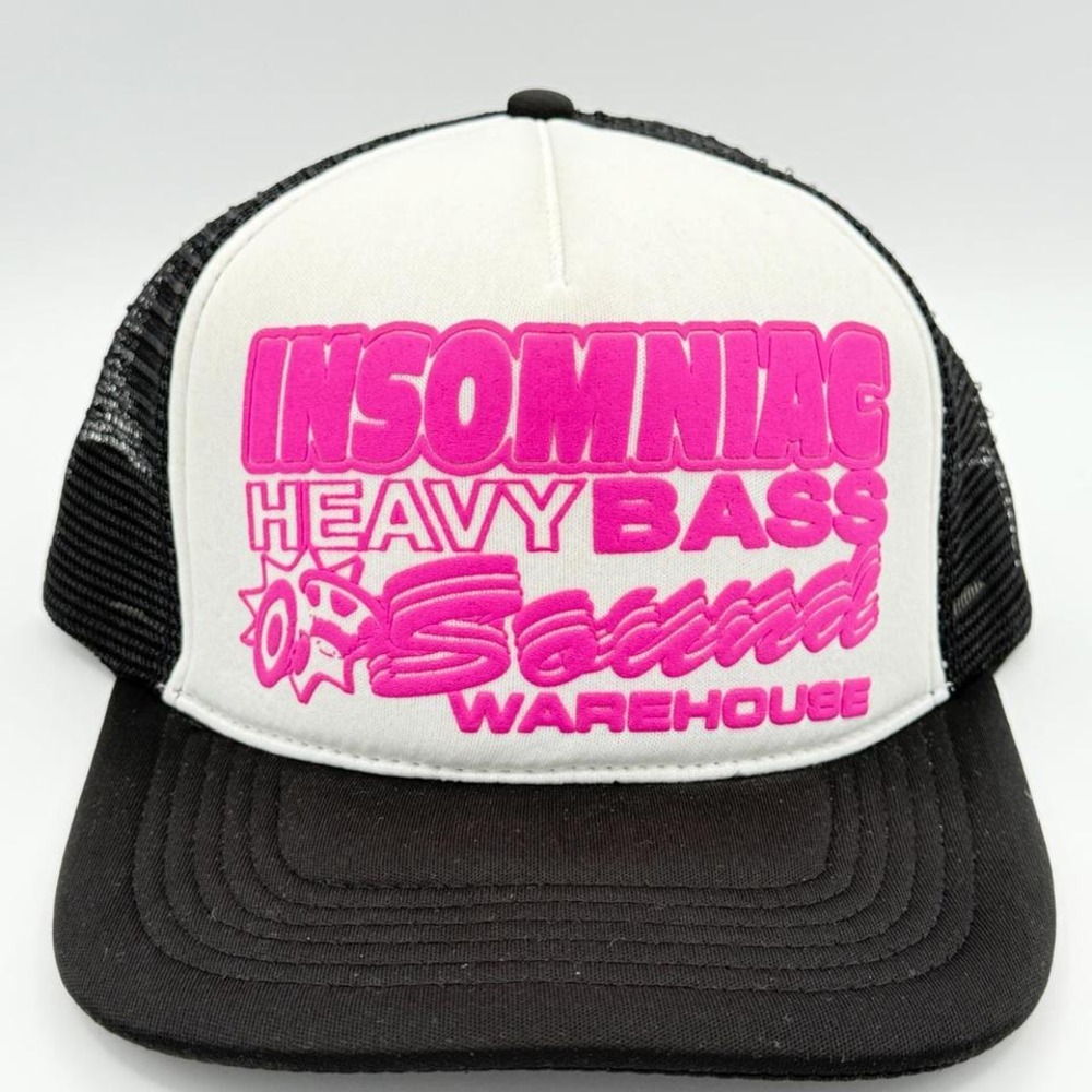 INSOMNIAS HEAVY BASS X SECRE WAREHOULSE TRUCKER HAT